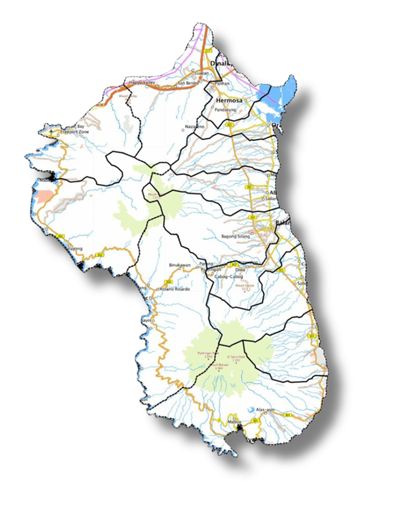 Map of Bataan
